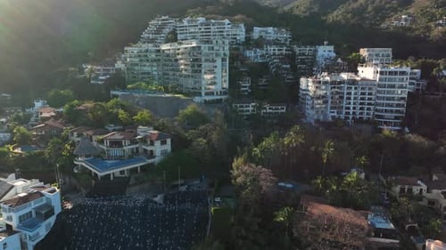Puerto Vallarta - Puerto Vallarta, Jalisco, Mexico. Aerial drone fly above view high resolution 4k