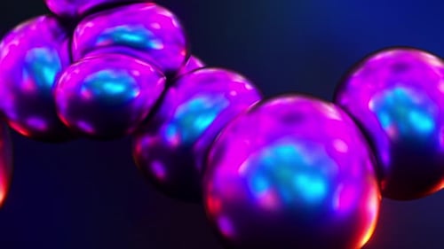 Abstract Fluid Metallic Spheres Merging Seamless Motion Background