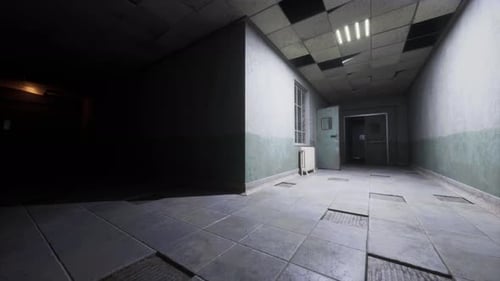 Dark Inside an Abandoned Decaying Mental Hospital