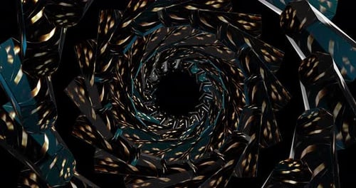 Animación de túnel de color abstracto 4K VJ 28