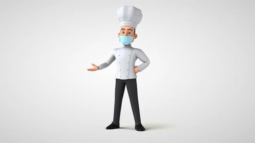 Chef divertido com uma máscara