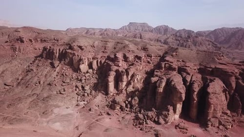 Solomons pillars in Timna park Israel, Aerial footage