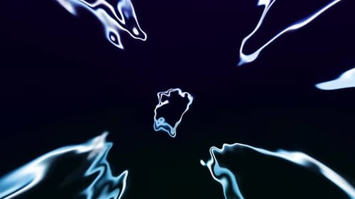 Curved circular lines with vibrations on black background