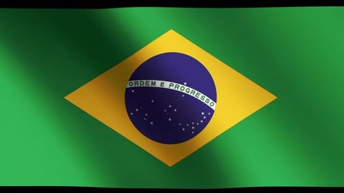 Seamless Loop Waving Brazilian Flag Animation