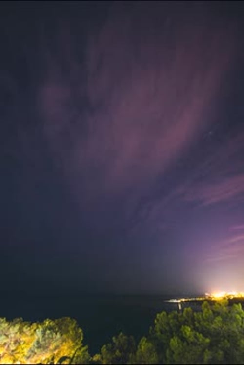 Night Time Lapse of Stars and Coastline