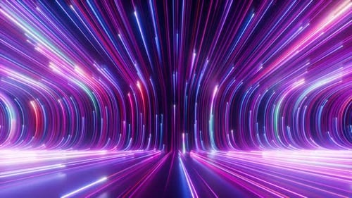 Abstract background with ascending colorful neon lines