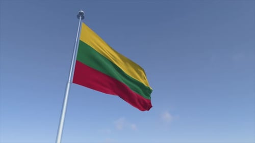 Lithuania Flag Waving Animation Cinematic 4K Motion Background