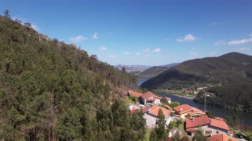 Houses in Beautiful Nature Landscape