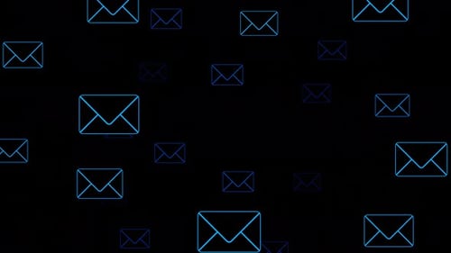 Email letter icon particles loop animation background