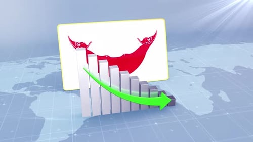 Easter Island Rapa Nui Flag Decrease Bar Chart Graph And Arrow Green