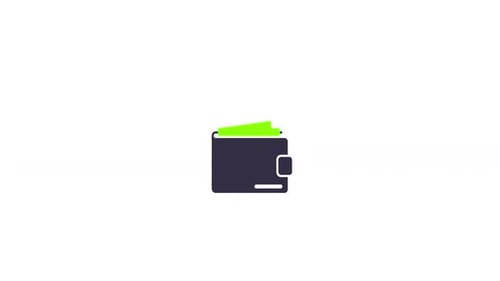 2D Flat Design Animation of a Wallet with Cash