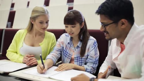 Education, High School, University, Teamwork and People Concept - Group of International