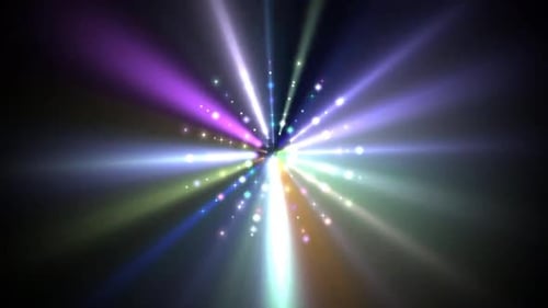 Vibrant Abstract Light Ray Burst with Sparkling Particles Animation