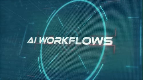 Futuristic AI Workflows Digital Grid Title Reveal