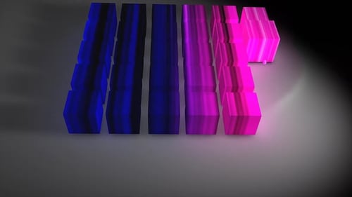 Abstract Cubes in Blue and Green Gradient