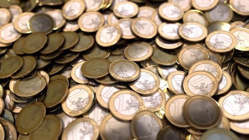 Euro Coins Accumulating: Wealth and Finance Animation