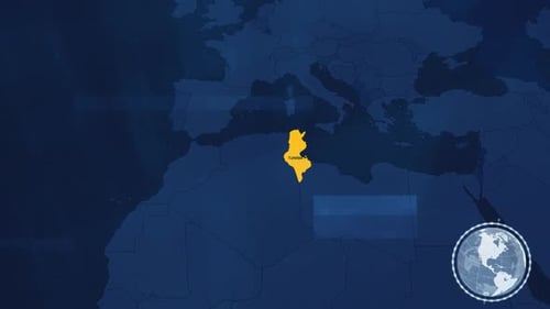 Tunisia Map With Effects