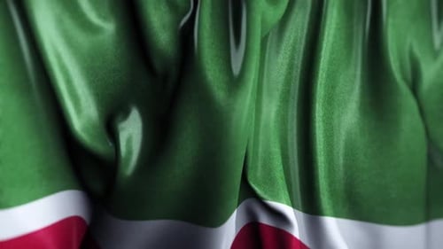 Waving Green White Red Fabric Flag Loop Background