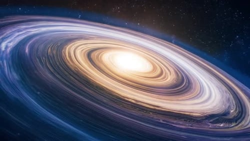 Rotating Spiral Galaxy Animation in Starry Deep Space