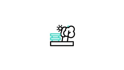 Animated Minimalist Park Nature Icon with Bench and Tree