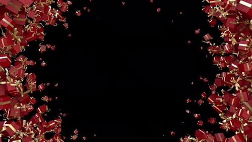 Festive Red Gift Boxes Holiday Celebration Transition