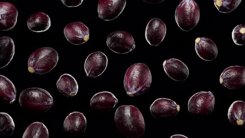 Falling Red Cabbages Seamless Loop Animation