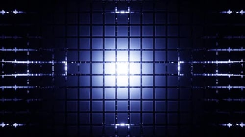 Cubic Wall Elevator With Vertical Lights Vj Loop Background