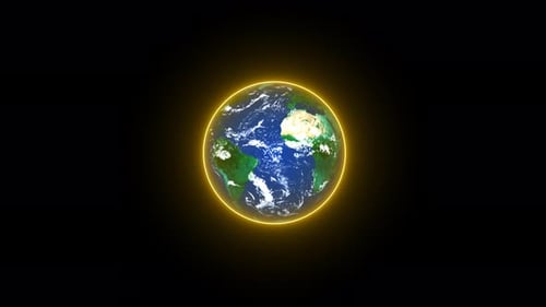 Realistic earth planet 3D object with rotating on 24 hours always rotated