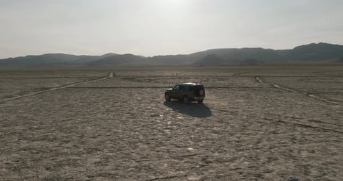 a car in a desert