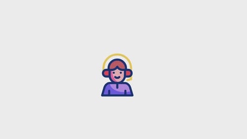 Icono animado de atención al cliente