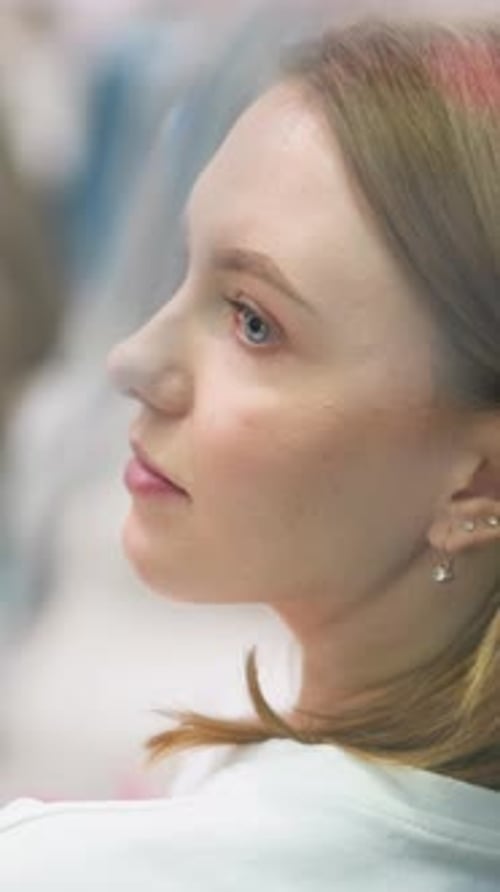 Young Woman Profile Portrait in Urban Setting