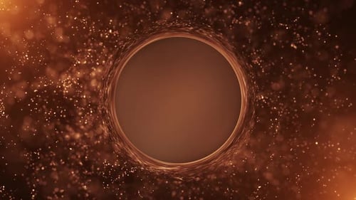 Golden Particles Circle Reveal with Elegant Glow