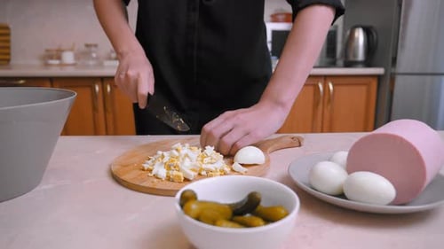 Hard Boiled Eggs Chopped for Delicious Salad