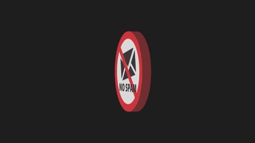 No Spam Message Icon with 3D Rotation Animation