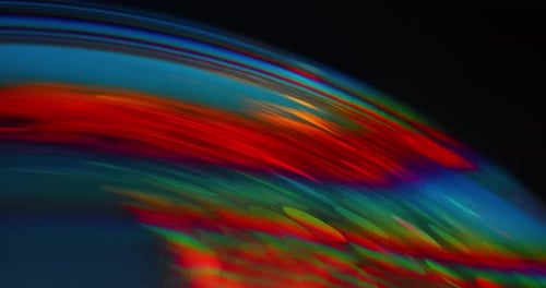 Abstract Holographic Texture With Bold Crimson Light Diffraction