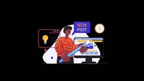 Young African man creating a new post on a digital platform