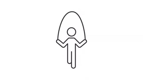 Minimalist Animated Jumping Rope Exercise Icon