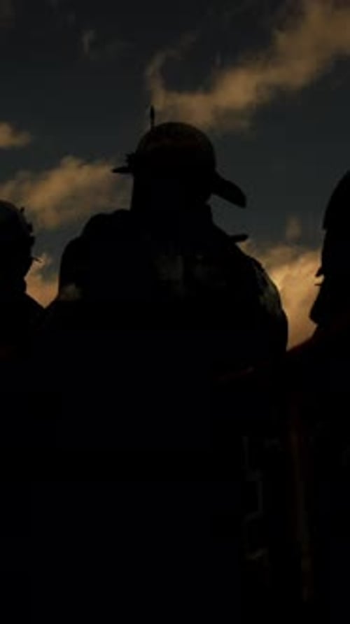 Silhouetted Intricate Figures Stand Out Dramatically Against a Breathtakingly Vivid Sky