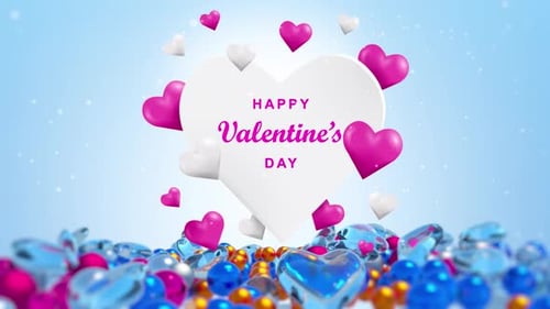 Animated Valentine's Day Hearts Falling Background
