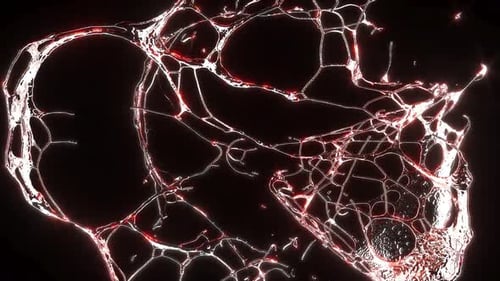 Abstract Red Glowing Organic Fluid Splatter Animation