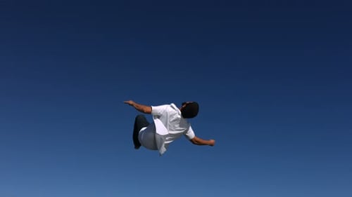 Man Does a Back Flip in Sky,