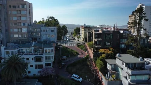 Title: Aerial View of Lombard Street San Francisco