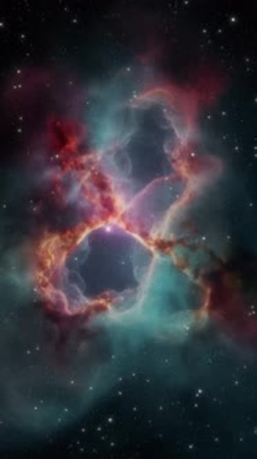 Vibrant Cosmic Nebula Galaxy Flythrough Loop Background