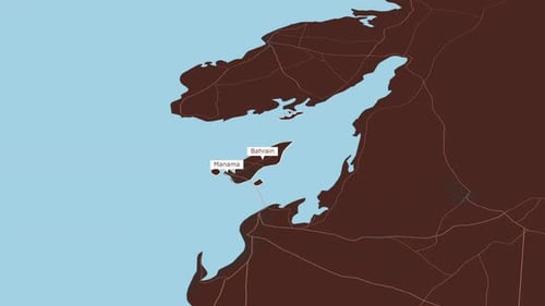 Carte rotative de Bahreïn et de Manama
