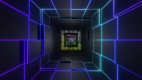 3D Sci-Fi Portal with Glowing Lights - Seamless Loop Animation