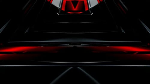 Background with Black and Red Elements, Unique Design, 3D Render, Exclusive, Reflection, Shape