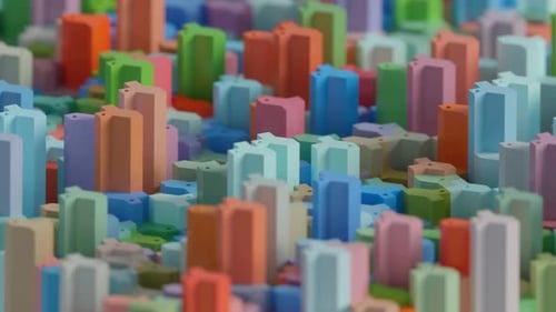 abstrakte Animation geometrischer Formen, die sich zufällig bewegen