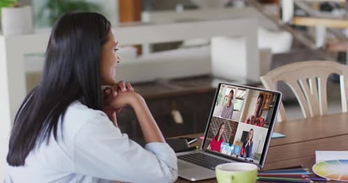 Woman on Video Conference at Home