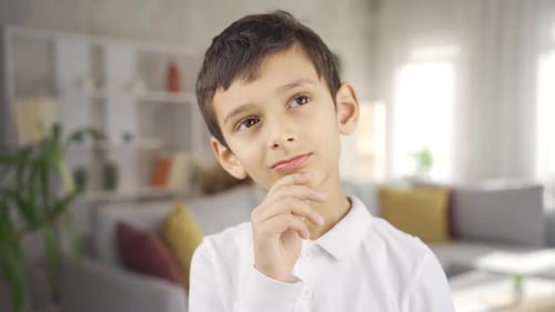 Thoughtful boy close-up.