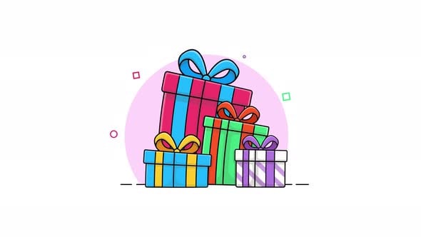 Animated Gift Boxes. Giveaway Concept Animation , Backgrounds Motion ...
